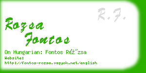 rozsa fontos business card